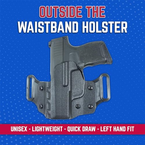 DeSantis Veiled Partner Gun Holster, Outside The Waistband Holster with Precision-Molded Kydex, Fits Springfield Hellcat PRO, Left Hand Draw, Unisex