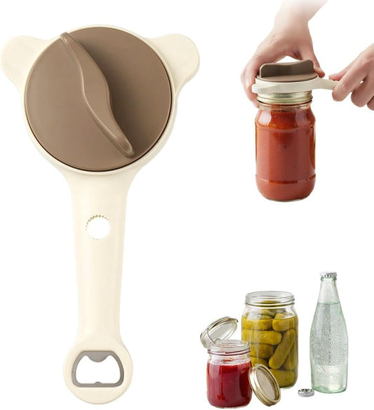 Skiennix 4-in-1 Jar Opener - Adjustable Stainless Steel Lid Remover for Seniors & Arthritis | Fits Jars, Bottles & Cans