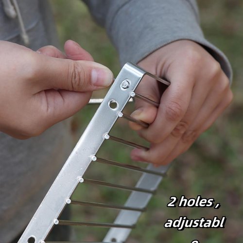 Camp Grill with Foldable Legs, 304 Stainless Steel Portable Folding Camping Campfire Grill over Fire Stove bracket outdoor