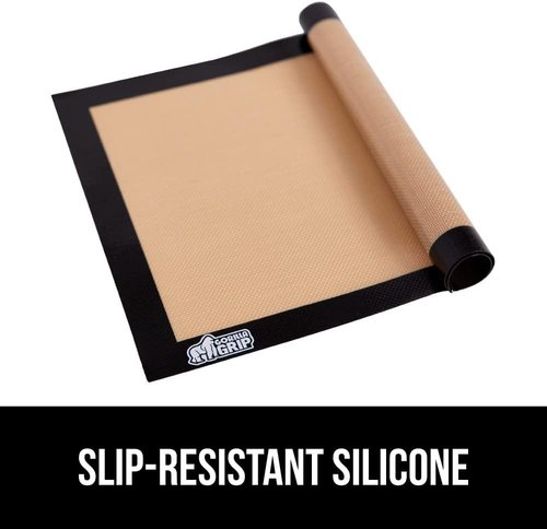GORILLA GRIP Silicone Baking Mats - Reusable Nonstick Oven Safe Cookie Sheet Liners, 16.5x11.87, 2PK, Black