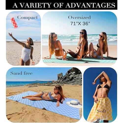 Checkered Plaid Turkish Beach Towel Vacation Essentials Blanket Sand Free Quick Dry Oversized Thin Cloud Clearance Alaska Cruise Summer Accessories Beach Gift Must Haves Gear Stuff Travel Gadgets