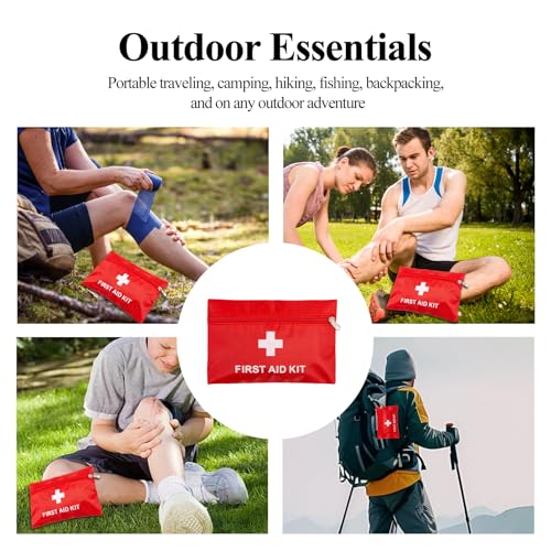 HNYG 12 Pcs First Aid Bags Empty,Mini First Aid Pouch Empty,Mini First Aid Kit Bulk,Zipper Pouches for Emergency,Travel and Outdoor.(4.3 x 6.3 inch)