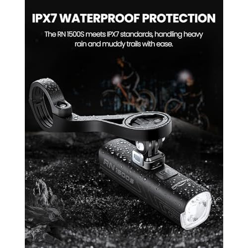 Magicshine Bike Light RN 1500S, Bicycle Lights for Night Riding with Underneath Mounted, FTR LightSync Control, USB Rechargeable, Bike Light Front and Back for Road Mountain Cycling