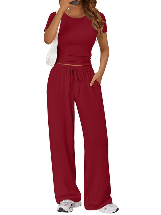 Trendy Queen Womens 2 Two Piece Set 2026 Summer Workout Vacation Gym Clothes Spring Fashion Lounge Matching Airport Travel Outfit Resort Wear Fitness Athleisure Clothing
