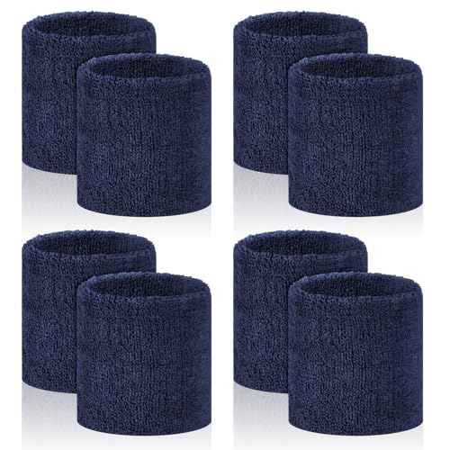 8 Pcs Sports Wrist Sweat Bands for Men & Women£¬ Absorbent Wrist Sweatbands Tennis Wristbands, Elastic Wrist Bands for Sweat for Basketball Tennis Football Gym Running Working Out
