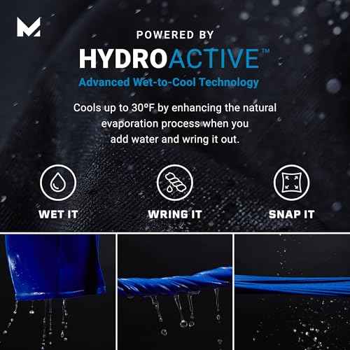 MISSION On-The-Go Cooling Towel, Blue - Soft, Lightweight Fabric - Cools Up to 2 Hours - UPF 50 Sun Protection - Machine Washable