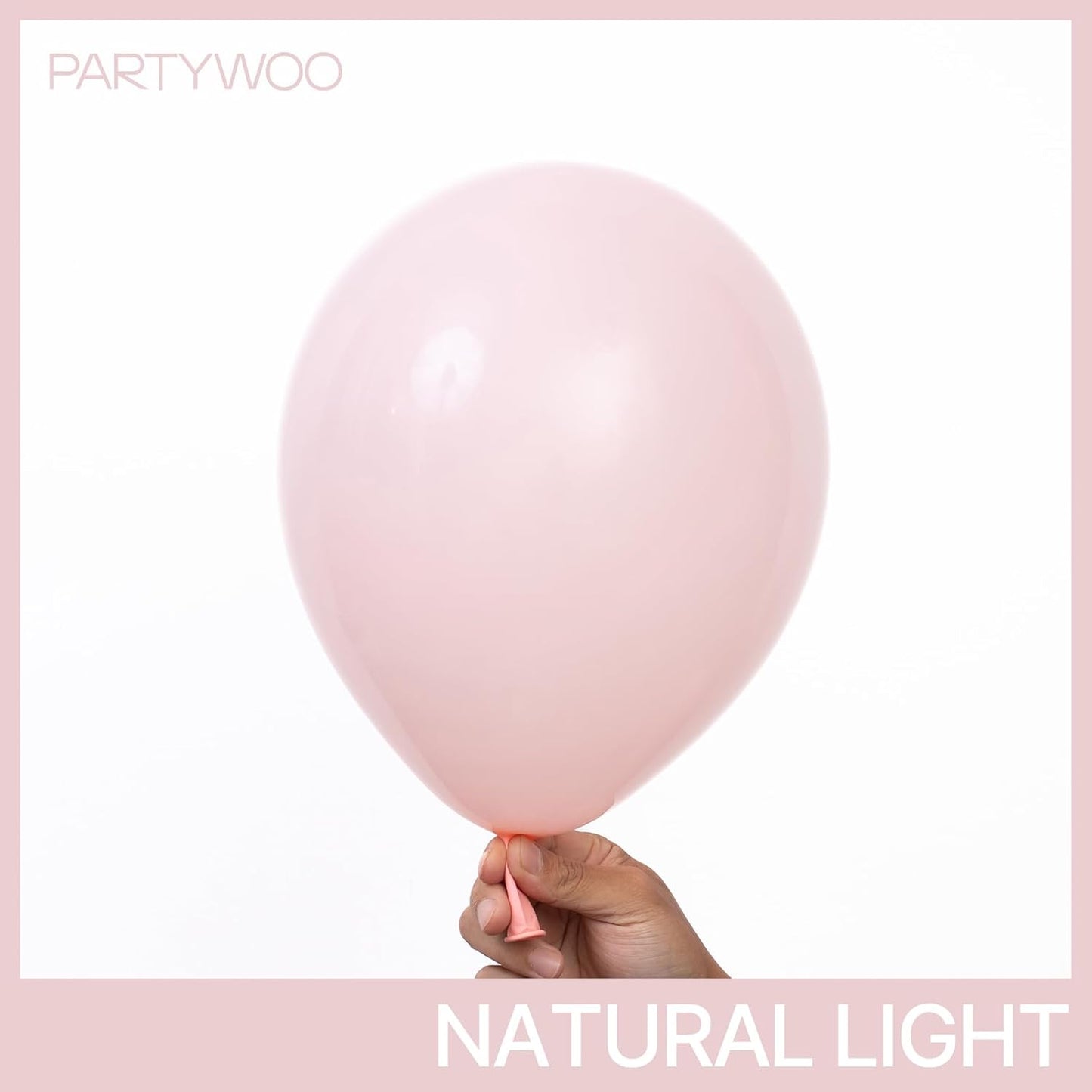 PartyWoo Baby Pink Balloons - 140-Piece Pastel Balloon Arch Kit for Baby Shower & Birthday Decor