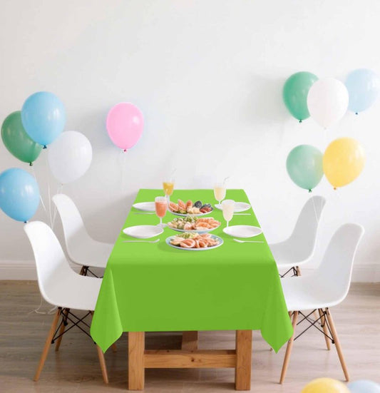SietDESEO 2 Pack Lime Green Plastic Tablecloth Rectangle 54 x 108 Premium Disposable Table Cloth Plastic Lime Green Table Cover for Wedding Baby Shower Party Decorations