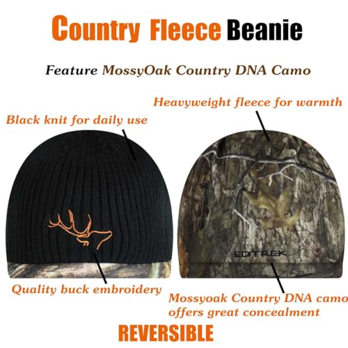 EDTREK Reversible Windproof Fleece Beanie Hat - Warm Winter Hat for Hunting Fishing Camping in Cold Weather