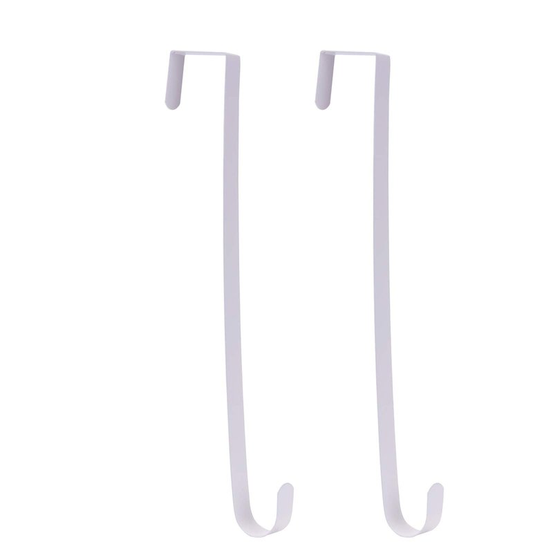 Sattiyrch 15" Wreath Hanger for Front Door,Sturdy Steel Wreath Door Hanger,Over The Door Hanger Hook (White,2)
