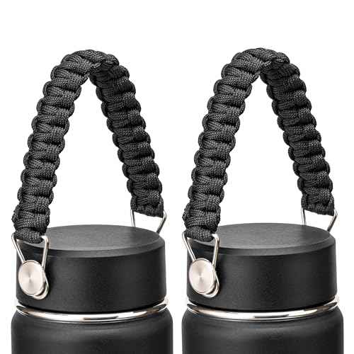 Handles for Hydro Flask Lids, Paracord Handle Replaces Flex Strap on Wide and Standard Mouth Water Bottle Lids Caps, BPA-Free£¨2Pcs£©