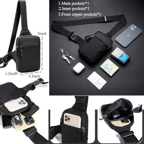Mini Sling Bag for Men Crossbody,Small Chest Bag Casual Trendy Waterproof Lightweight Phone Crossover Daypack
