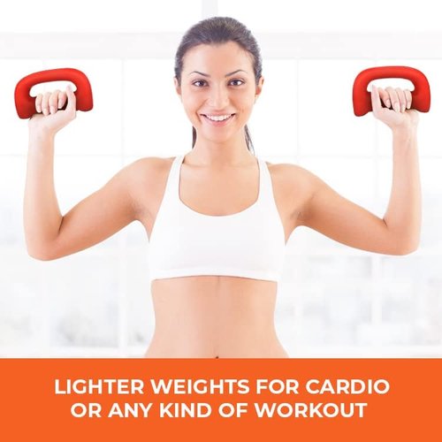Hand Shaped Neoprene Dumbbells Set of 2 for Cardio, Jogging & Walking Workouts