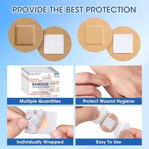 CXYARY 400PCS Round Bandages, Fabric Bandage £¦ Waterproof Bandage Latex Free Used for Emergency Treatment and Skin Wound Care, Circle Bandages Suitable for Small Wounds