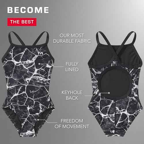 TYR Durafast Elite Diamondfit One Piece Girls' Swimsuit - Athletic Training and Competition Swimwear - Resists Chlorine