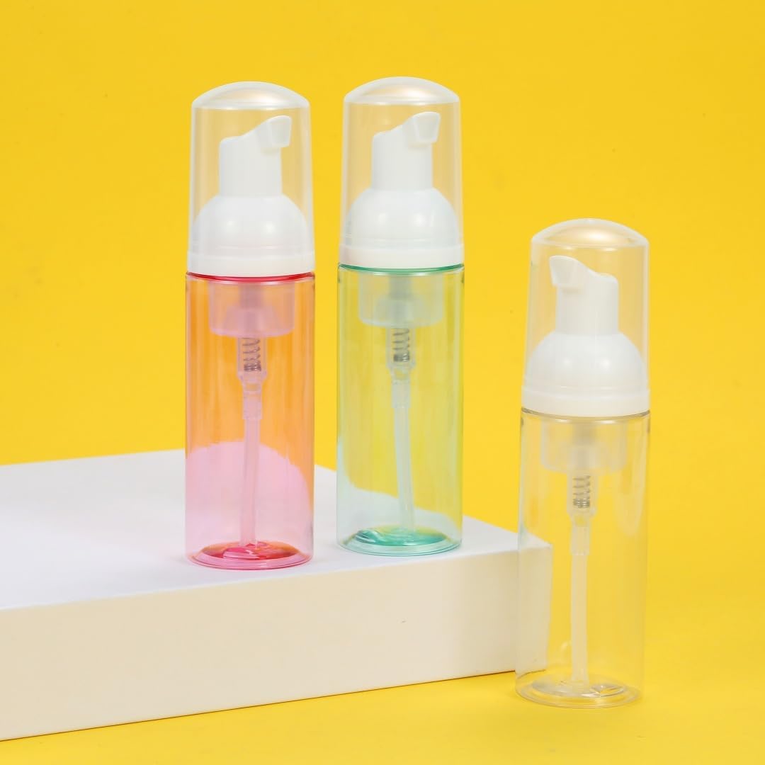 Skiennix Foam Pump Bottle - 3 Pack Travel Size 60ml Clear Plastic Dispenser | Mini Refillable Containers