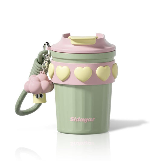 SDGA+ 12 oz Travel Coffee Mug Spill Proof Leak Proof, Stainless Steel Thermal Coffee Cup with Lid, Resuable Cup for Hot and Cold, Portable Tumbler for Women, Green