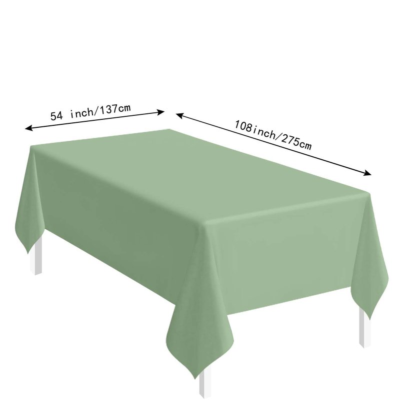 SietDESEO 2 Pack Sage Green Plastic Tablecloth Rectangle 54 x 108 Disposable Light Green Table Cloth Plastic Waterproof Sage Table Cover for Birthday Wedding Baby Shower Party Decorations