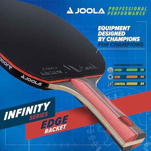 JOOLA Infinity Edge - Tournament Performance Ping Pong Paddle w/ Carbon Pro Technology - Black Rubber on Both Sides - Competition Ready - Table Tennis Racket for Advanced Training - Designed for Speed