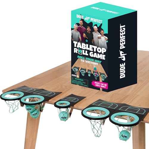 Dude Perfect Sticky Tic Tac Toe & Tabletop Roll Set | Indoor & Outdoor Games, Perfect Fun for Family Game Night & Parties, Birthday for Children, Kids & Adults | Ages 4+ & 6+