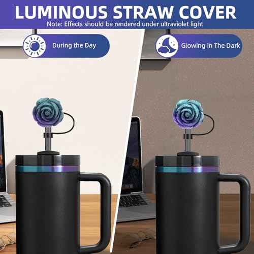 Gradient Silicone Boot and 2 PCS 10MM Glitter Straw Cover, Anti-Slip Sleeves Bottom Protector Compatible with Stanley Cup 20 30 40 Oz Water Bottle 2.8-3IN Base Halloween Tumbler Accessories Gifts