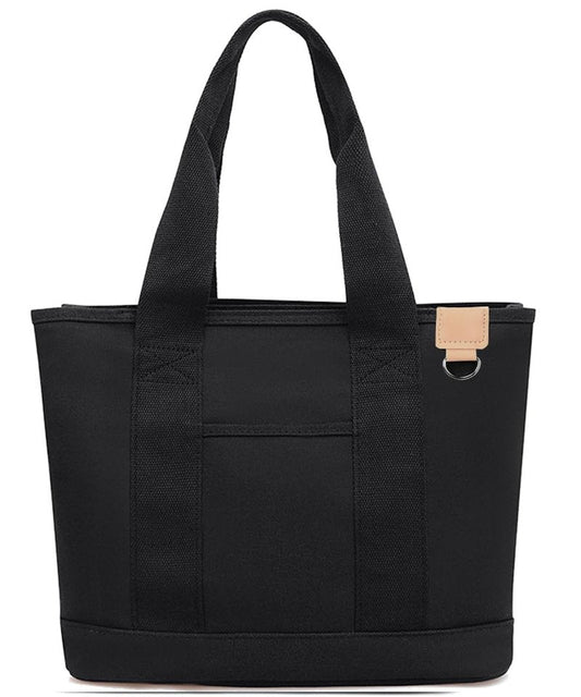 MIPOHAM Canvas Tote Bag for Women, Small Tote Bag with Zipper, 12.5 x 10.8 x 5.9 inches, Black