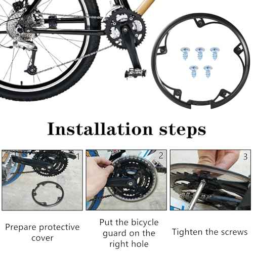 1 Pack Bicycle Chain Wheel Protector Professional Bike Chain Guard Protector with 5 Screws Cover Accessories for Mountain Bike, Black,5 Holes 48T