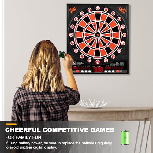 Electronic Dartboard, Electric Dart Boards for Adults,Electronic Scoreboard, Light-Up Led Display, 12 Darts Soft Tip Professional Dart Board and Extra Tips, Up to 8 Players
