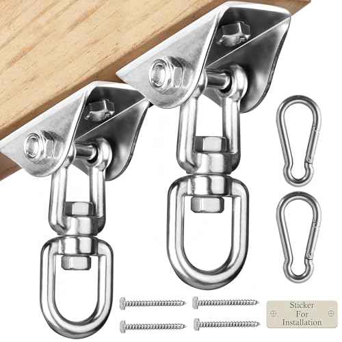 Heavy Duty Swing Hangers for Wooden Sets 2000 LB Capacity Hammock Hanger 360 Swivel Stainless Steel Swing Hardware Accessories 2 Packs for Porch Playground Yoga Heavy Bag