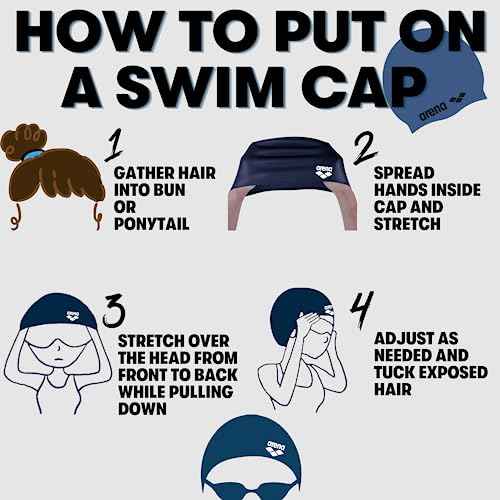 ARENA Unisex Adult Ultra Soft Latex Swim Cap Training and Fitness Swimming, Great for Long Hair, Reinforced Edge, One Size