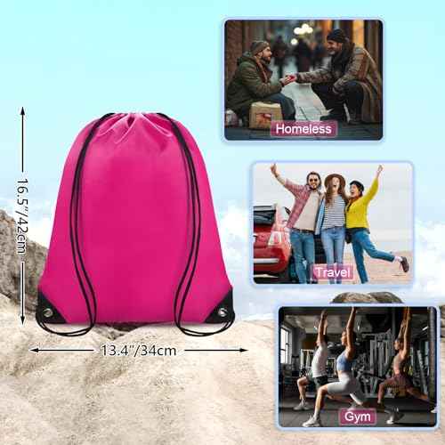 Drawstring Backpack Bulk 42 Pcs String Backpack Drawstring Bags Cinch Bag Sackpack for Men Women Gym 14 Colors