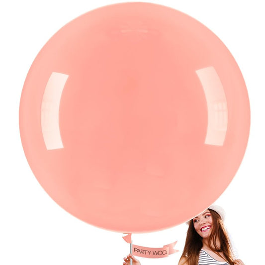 PartyWoo Pastel Orange Balloons 4 pcs 36 Inch Extra Large Big Jumbo Giant Baby Pale Light Peach Orange Pink Latex Helium Balloons for Baby Shower Gender Reveal Birthday Party Decorations Orange-Q02