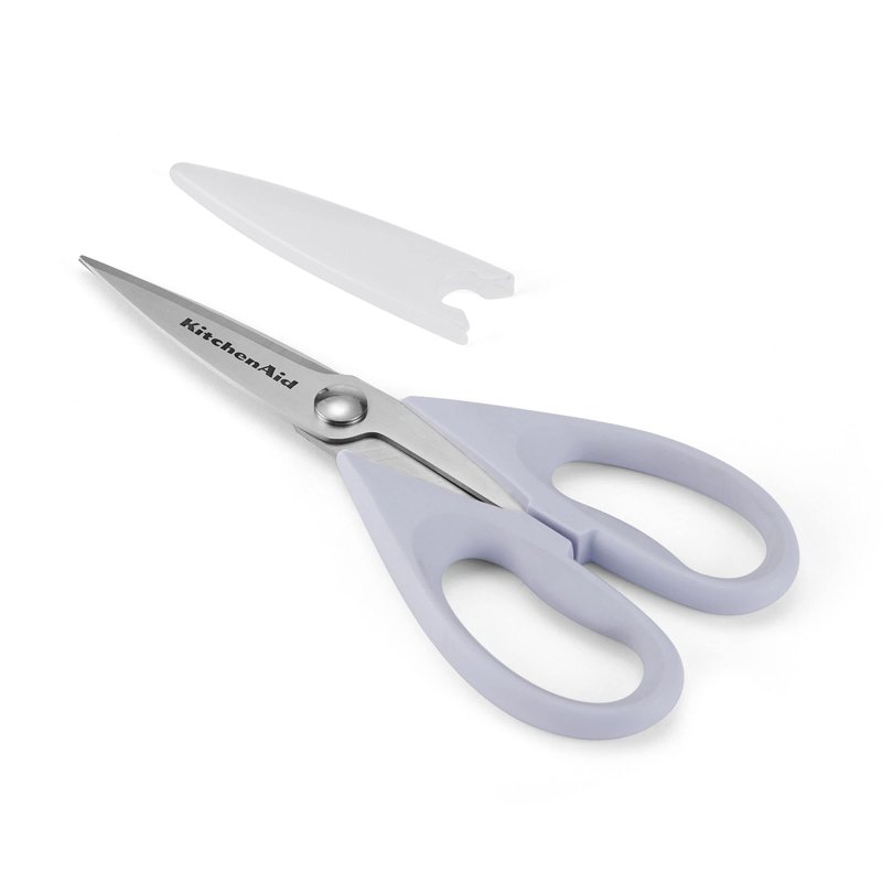 KitchenAid All Purpose Kitchen Shears with Protective Sheath Durable Stainless Steel Scissors,Dishwasher Safe,Soft Grip Comfort Handle,8.72 Inch,Lavendar Cream,(Pack of 2)