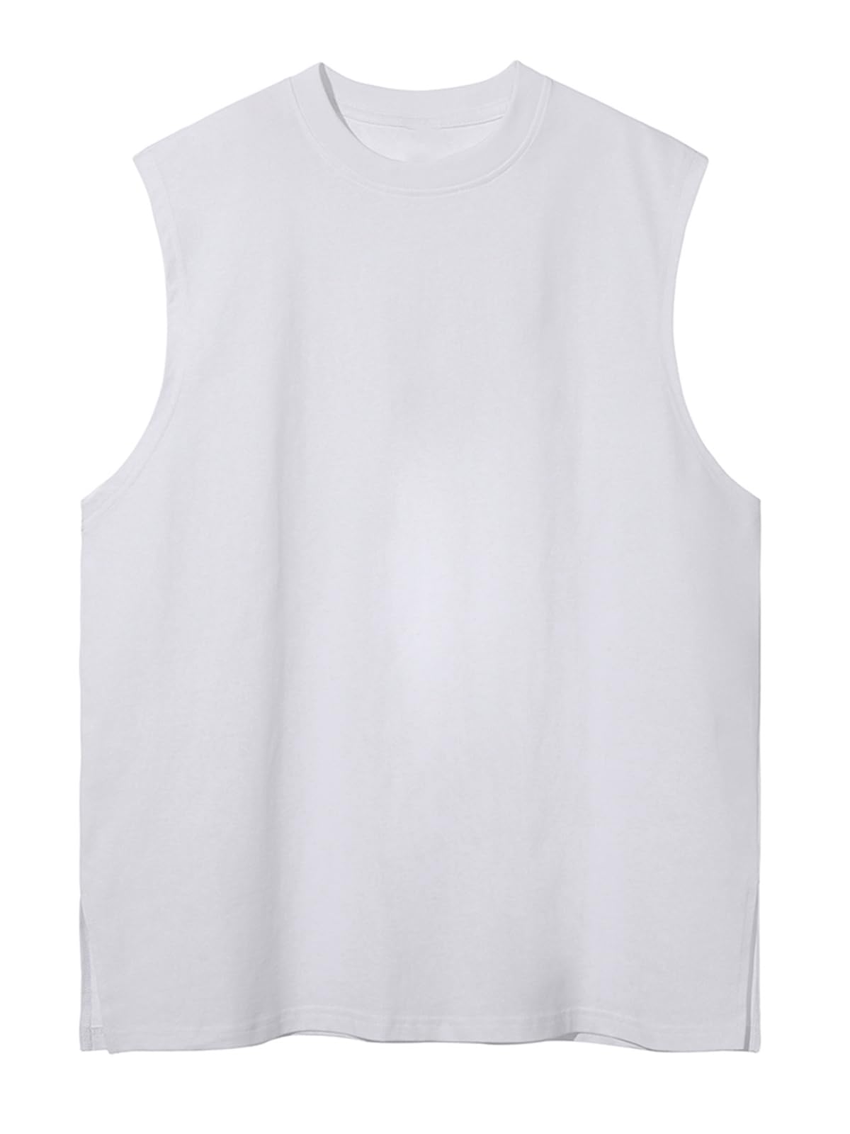 3 Pack Mens Workout Tank Tops Sleeveless Tee Shirts Men Muscle Shirt Gym Cotton T Shirts Running Beach Loose Fit Tee（XZG,BKWTWT,L