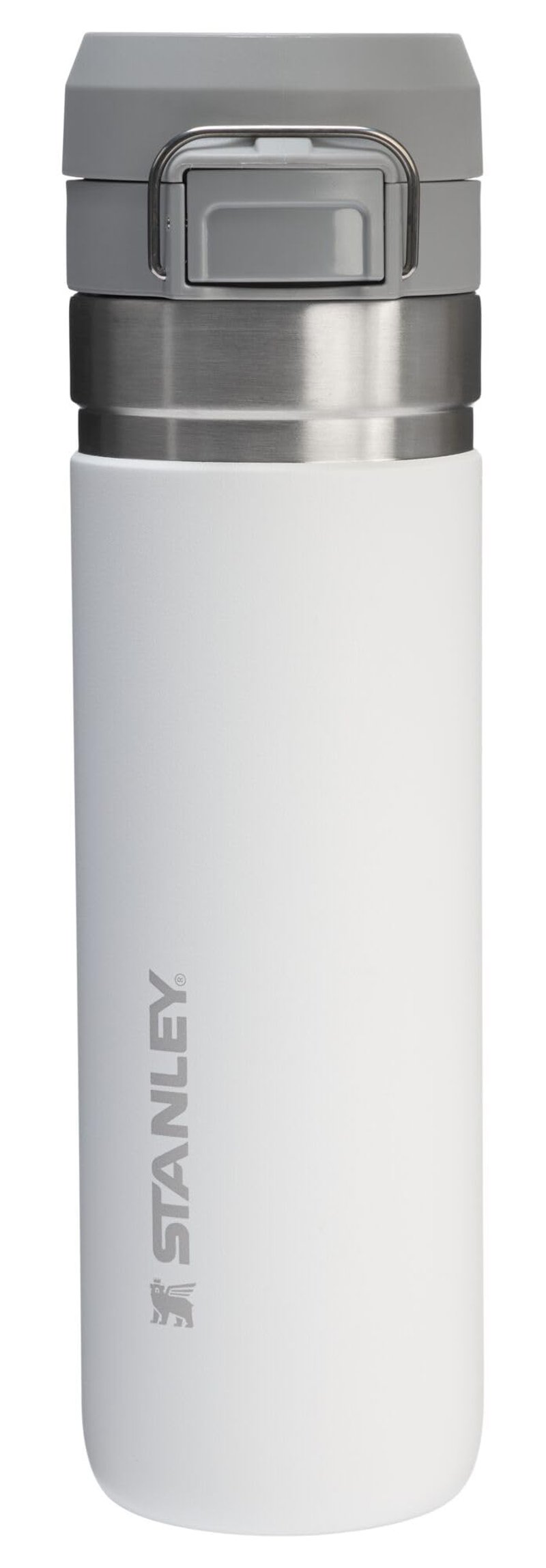 Stanley Quick Flip GO Water Bottle 24 oz | Push Button Lid | Leakproof and Packable for Travel and Sports | Insulated Stainless Steel | BPA-Free | Frost