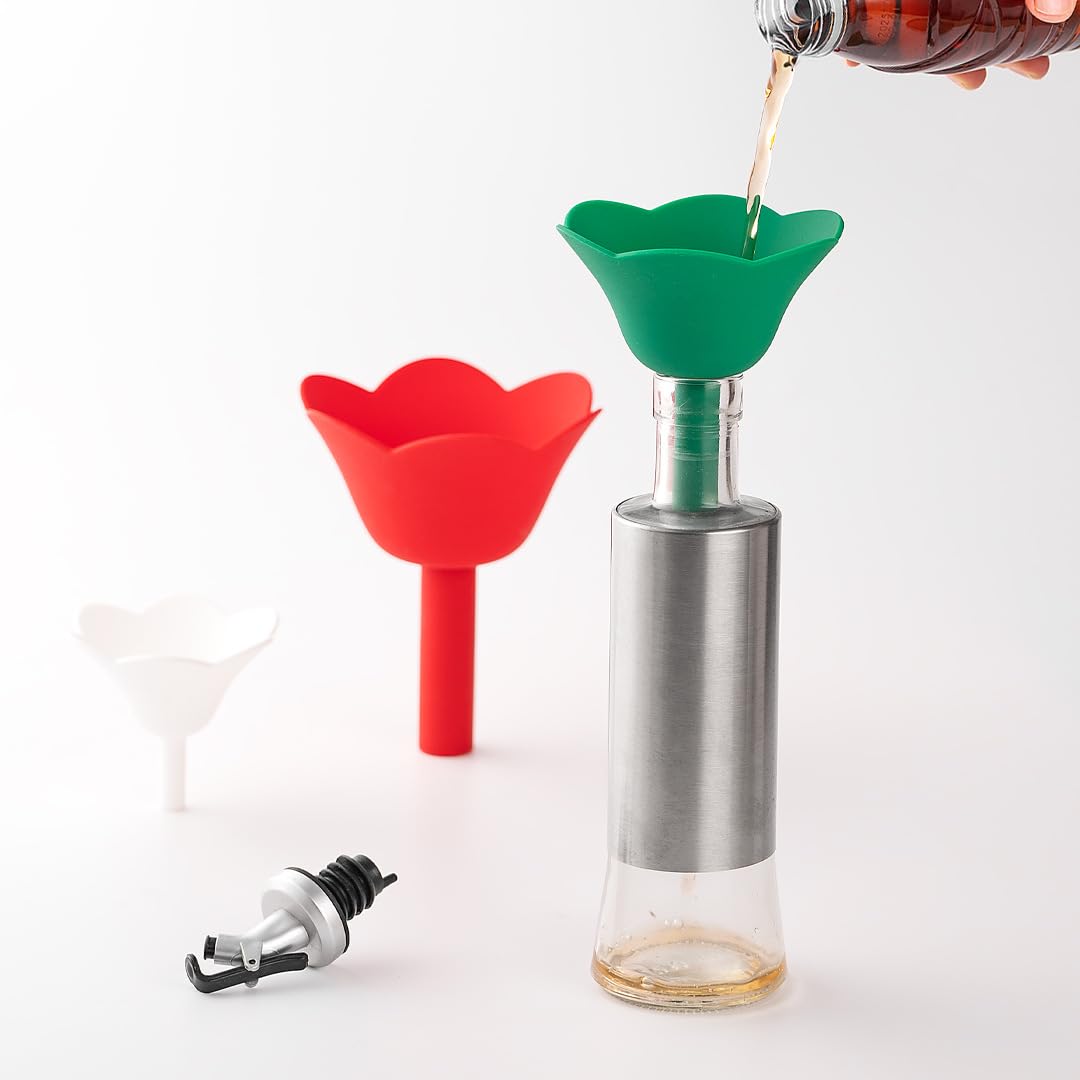 Shaped Funnel Set by [Brand Name] - 3-Piece Kitchen Funnel for Easy Liquid Pouring & Dispensing