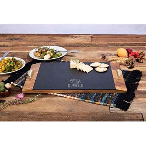 PICNIC TIME NCAA Unisex-Adult NCAA Covina Acacia and Slate Serving Tray, Charcuterie Board Set
