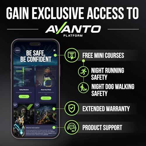 AVANTO PRO Chest Light, Original, USB-C Rechargeable, Running Lights for Runners, 500lm Adjustable Beam, 3-5h Use Time, Running Headlamp Flashlights, Walking Lights for Night Walking, Yellow