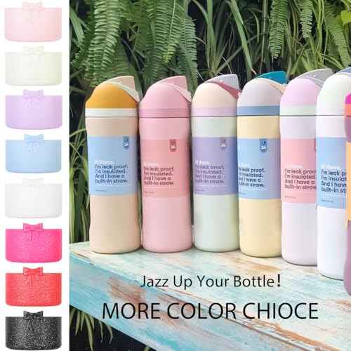 Bow Silicone Boot for Owala 32oz, Anti-Slip Protective Sleeve Bottom Bumper Protector for FreeSip, Twist, and Flip Stainless Steel Water Bottles Accessories,Dishwasher Safe and BPA Free