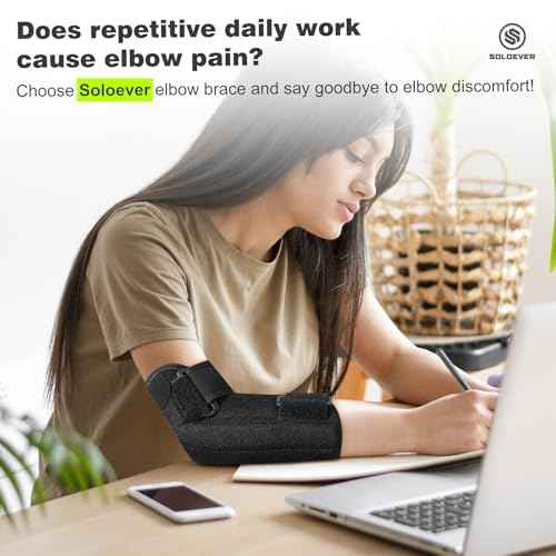 Cubital Tunnel Elbow Brace for Women&Men, Tennis Elbow Brace with Compression Sleeve Immobilizer, Comfortable Night Elbow Support, Elbow Splint for Tendonitis, Ulnar Nerve Entrapment, Sleeping