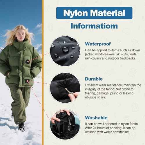 KING MOUNTAIN Self Adhesive Nylon Fabric Repair Tape, 4¡¿63 Inches, Quick Down Jacket Repair Patch, Waterproof Outdoor Gear Patch Kit for Tent,Backpacks,Umbrella, Gloves, Sleeping Bag (Black£©