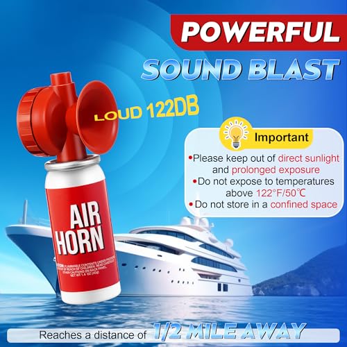 Saillong 1.4oz Boat Air Horn for Safety, Loud Marine Air Horns Can, Mini Small Blow Fog Bear Horn, Emergency Use for Sporting Events, Boat, Animal Alarm