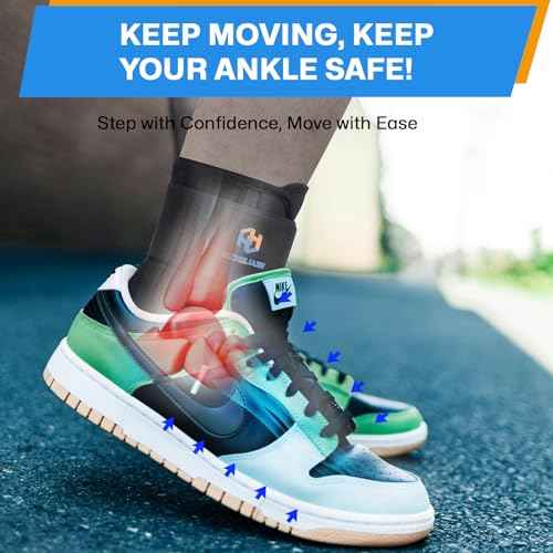 Ankle Brace for Sprained Ankle Wrap, Ankle Support for Men Women, Foot Brace Ankles Stabilizer with Ankles Splint Support for Basketball, Volleyball, Sports - L