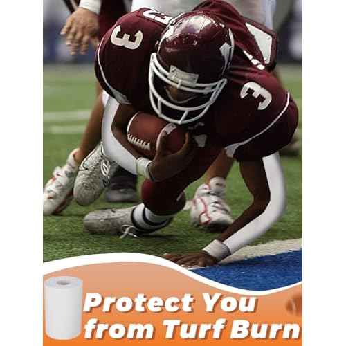 Breathable Self-Adhesive Athletic Tape Football - 2 Rolls Total 33ft, Waterproof Sport Turf Tapes to Protect from Turf Burn, White