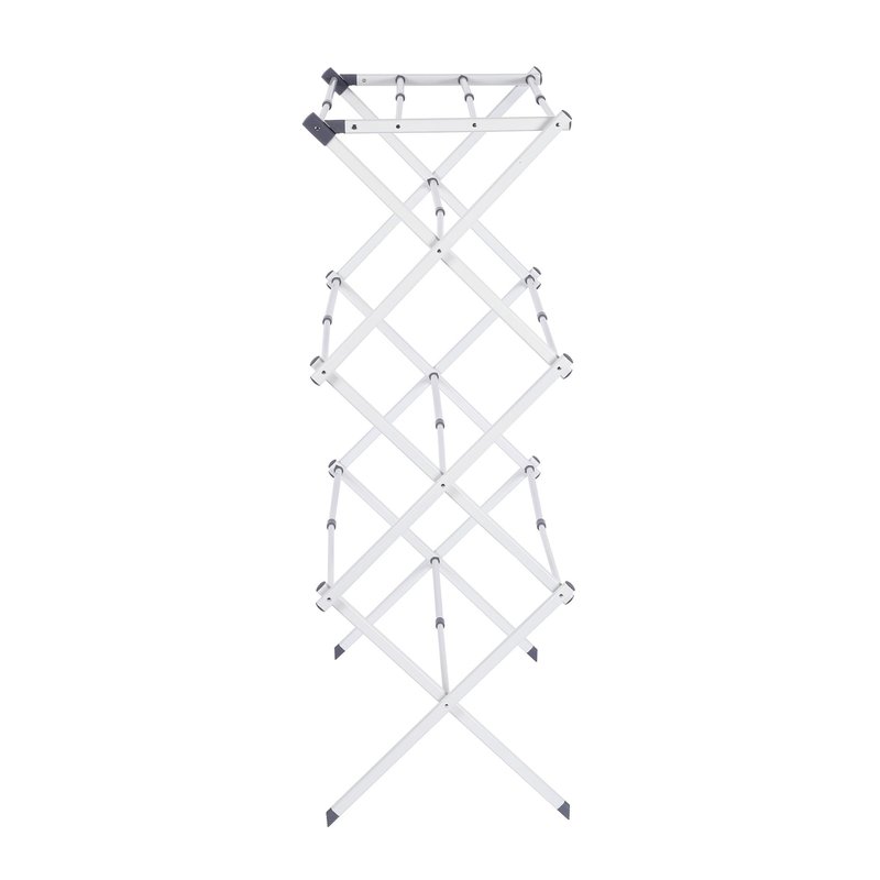 Maomo Standard Metal Drying Rack - Easy to Install Without Tools, Space-Saving telescoping Design, 16.93-29.92 inches Wide, White.