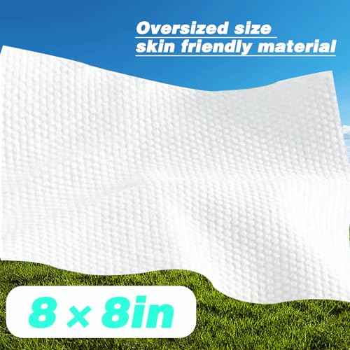 Compressed Towels Travel Size | Hypoallergenic Cotton Wet Wipes for Sensitive Skin | Unscented Face & Body Cleansing Cloths for Adults & Baby | Portable Gym Camping Makeup (White-120, M)