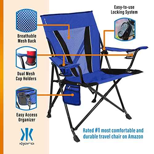 Kijaro XXL Dual Lock Portable Camping Chair - Supports Up to 400lbs - Enjoy The Outdoors in a Versatile Folding Sports & Outdoor Chair