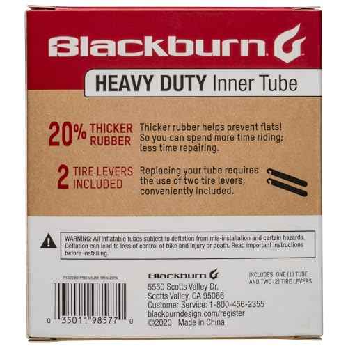 Blackburn 18" x 1.75-2.25" Schrader Heavy Duty Bicycle Inner Tube with tire levers