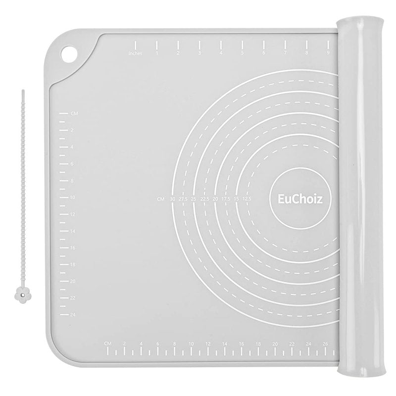 EuChoiz Silicone Pastry Mat 32"*24" Extra Thick Non Stick Baking Mat Food Grade Silicone Dough Rolling Mat with Edge Heightening Large