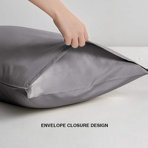FLXXIE Pillow Cases - Soft Microfiber Queen Pillow Covers | Wrinkle Resistant, 2-Piece Set, Dark Grey 20x30